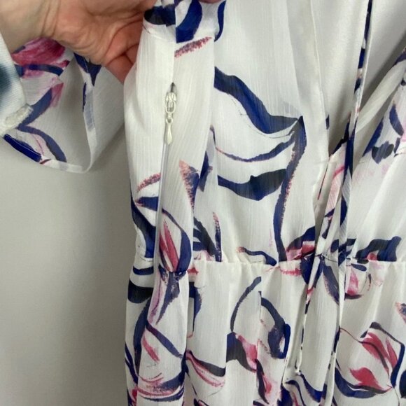 NWT Show Me Your Mumu Floral Mini Dress Bohemian White Pink Blue New Tags Boho M - Picture 5 of 7